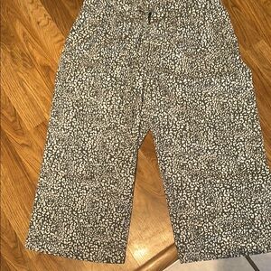 dark sage and White Patterned Pants